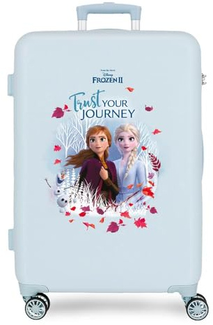 Disney Frozen Die Eiskönigin Trust Your Journey Mittlerer Koffer Blau 48x64x26 cms Hartschalen ABS Kombinationsschloss 61L 3,4Kgs 4 Doppelräder