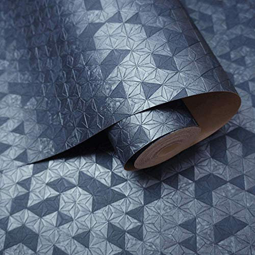 Holden Navy Blue Origami Texture Geometric Italian Wallpaper 35982