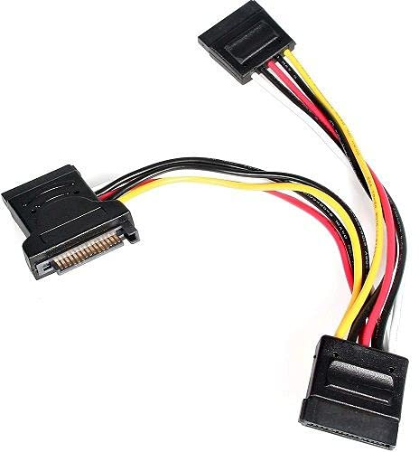 CABLEPELADO Cable Adaptador Bifurcador Divisor Splitter de Alimentación SATA | Cable Divisor SATA Macho Hembra | Sata Macho a 2X Sata Hembra | 20 cm | Apto para DVD-ROM/HDD/SSD