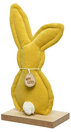 ETC Kleiner frühlingshafter putziger Deko-Hase Osterhase als Silhouette aus Samt Preis für 1 Stück (gelb)