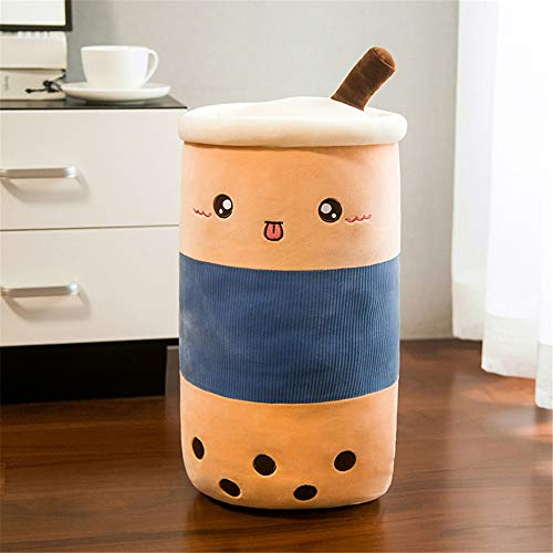 KOWAKA Bubble Tea Plüschkissen, niedlich, groß, Boba-Milchteetasse, weiches Wurfkissen, Stofftier (L 55 cm, Stil 1)