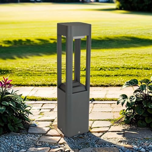 Licht-Erlebnisse Moderne Wegeleuchte Anthrazit 50 cm IP54 wetterfest blendarm ALSEN Garten Terrasse Eingang Außenlampe