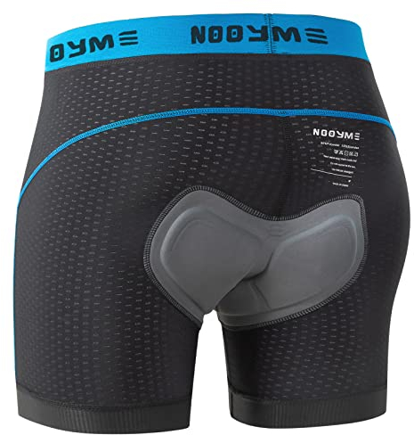 NOOYME Fahrradhose Herren: Anti-Vibration, Antibakteriell, Atmungsaktiv, Leichte Radlerhose mit Sitzpolster, Elastisch, Rutschfest, Schwarzblau, XL