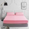 Fitted Bed Sheet With Matching FREE 2 X PILLOW CASE Plain Dyed Poly Cotton Percale Easy Care Bed Sheet Pink Small Double 4FT