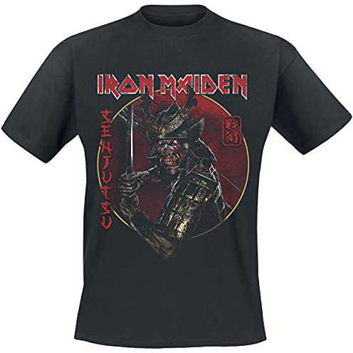 Iron Maiden Senjutsu Eddie Gold Circle Männer T-Shirt schwarz