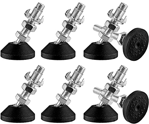 DQZE 8 Stück Stellfüße M8 x 50MM, Verstellbare Füße mit Gummi Fussteil, Stellschraube Stellteller Kann 450kg, 30° Neigungsverstellung, Stellfuß M8 für Tischbeine, Stuhlbeine, Möbelbeine.
