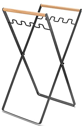 BIOSA Support de sac poubelle pliable en plastique, support de sac poubelle stable réglable en hauteur en métal pour l'extérieur, le camping