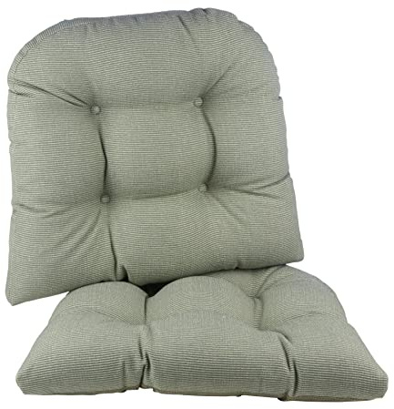 Klear Vu Saturn Rutschfestes Sitzkissen, montiert in den USA, geknöpftes Kissen für Esszimmer, Büro oder Schaukelstuhl, strapazierfähiger Stoffbezug, 45,7 x 50,8 x 7,6 cm, 2 Stück, Seladon, 2 Stück