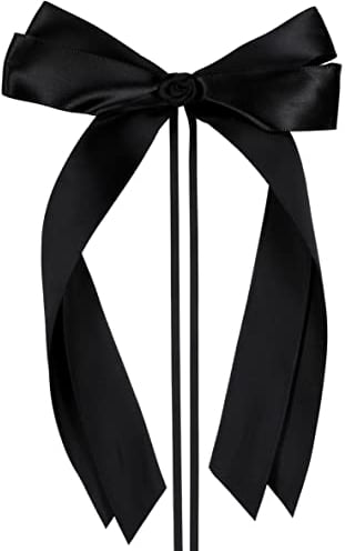 white & ivory 25 Autoschleifen Hochzeit Antennenschleifen | schwarz | doppelt handgebunden mit Rose | hochwertiges Satin | Trauerschleife | Deko Schleife