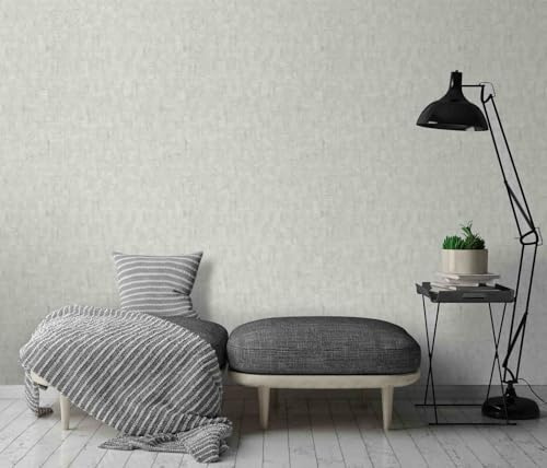 Vliestapete 10260-31 Casual Chic Uni Struktur Grau Silber Metallic