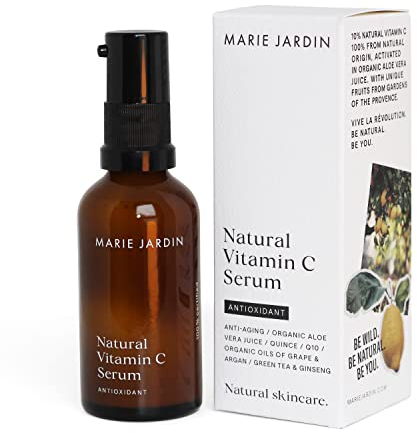 MARIE JARDIN - Vitamin C Serum 50 ml auf Aloe Vera Basis – Anti-Aging Serum, natürliches Vitamin C und Antioxidantien für Hals, Gesicht und Dekolleté