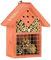 Relaxdays Insektenhotel, Nisthilfe für Bienen & Käfer, HBT 21 x 17,5 x 9 cm, Garten, Balkon, Bienenhotel, Holz, orange