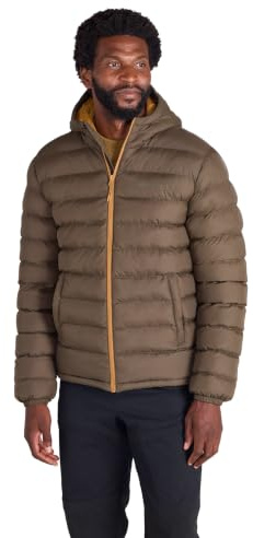 Mountain Warehouse Season Mens Padded Puffer Jacket | Lightweight & Water Resistant Hooded Coat, Tested to -30C, Insulated to keep Warm, Ideal for Winter, Light Rain, Walking