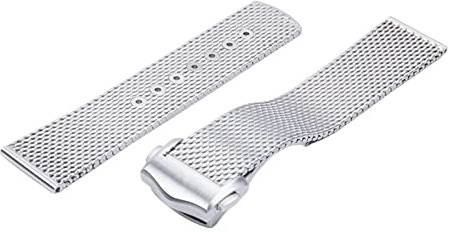 AEMALL Titan-Stahl-Armband 20 mm für Omega 007 Seamaster Diver 300 Uhrenarmband, Ersatz für Milanaise-Armband