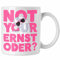 Trendation - Not Your Ernst Oder Tasse Llama Kaffeetasse für Frauen mit Spruch Pink Kollegin Geschenkidee (Weiß)