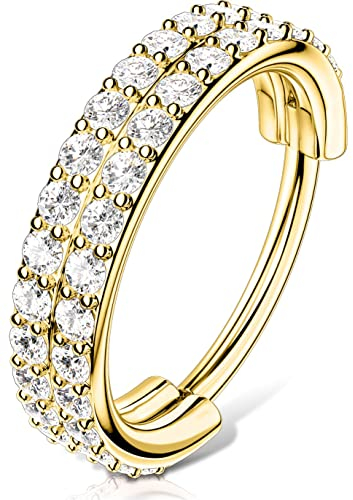 OUFER Body Piercing Helix Ohrringe Piercing 16G Conch Helix Ohrring Creolen Klar CZ 316L Chirurgenstahl Nasenring Tragus Daith Ohrringe Bar Piercing Schmuck, Edelstahl, Stahl