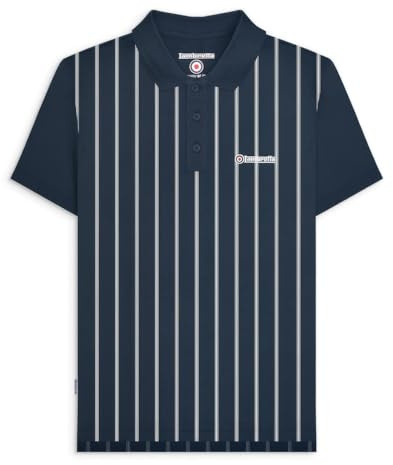 Lambretta Mens Pins Polo Navy/White L