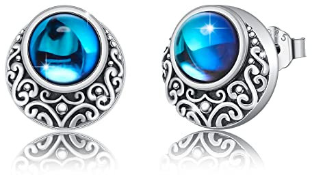 ZIPPICE Mondstein Ohrstecker 925 Sterling Silber Mondstein Ohrstecker für Damen Mondstein Filigran Ohrringe Mondstein Schmuck für Damen Mädchen Tochter