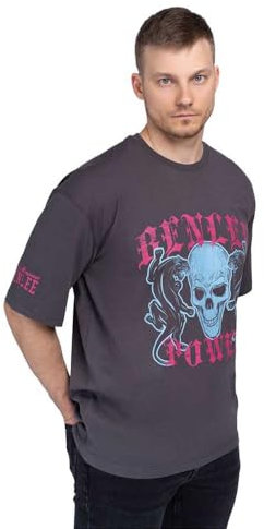 Benlee Herren T-Shirt Oversize Pantera Anthracite/Magenta/Sky Blue XL 190766