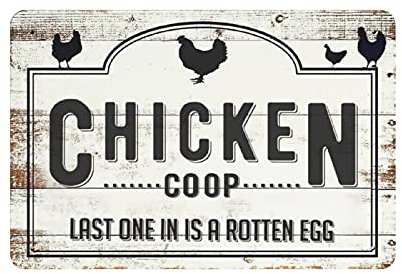 Hühnerstall-Blechschild, Metallschild, Kunst zum Aufhängen, Eisen, Malerei, Retro, Zuhause, Küche, Garten, Garage, Wanddekoration