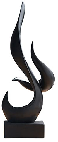 Duiaynke Abstrakte Flamme Skulptur Minimalistische Ornament Statue Bar Bücherregal Wohnzimmer Hotel Zuhause Elegante Geschmack Dekoration (Schwarz)