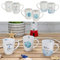 Cepewa Kaffeebecher | 13x9x9cm Emaille Eisen Metall weiß 450 ml | Henkelbecher mit Motive (1 x 3er Set Kaffeebecher Maritim)