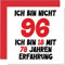 96. Geburtstagskarte Lustig für Männer Frauen Ihn Sie - Ich Bin 18 und 78 Jahre Erfahrung - Lustiger Sechsundneunzig Sechsundneunzigster Alles Gute Zum Karte Geburtstag, 145mm Glückwunschkarten