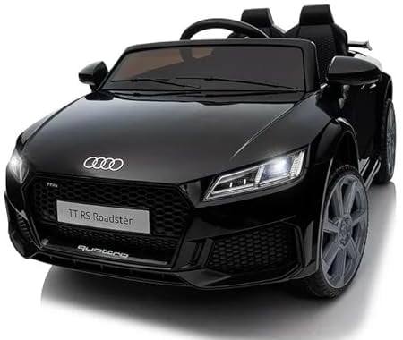 FINOOS Voiture électrique Enfants A.U.D.I. TTRS, avec Télécommande 2,4 GHz, Batterie: 12V4.5AH, 2 x Moteur 30 Watt (Noir)