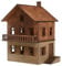 Ronyme Holzmodellbausätze Haus DIY Holzhaus Zusammenbau unbemalt 1/72 Gebäude Modellhaus Mikrolandschaften Dekor DIY Szenenlayout Diorama-Layout