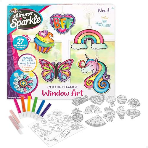 Colorbaby Shimmer 'n Sparkle - Set of Crafts Window Stickers, Color Changing With The Sun, Crystals, Children's Glass Window Sticker - 47088