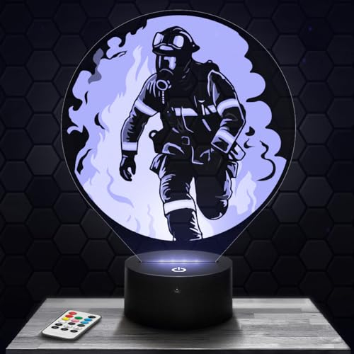 Nachttischlampe Feuerwehrmannsymbol Feuerwehrmann, Geschenkidee Dekoration Feuerwehr Lampe Schreibtischlampe Wohnzimmer Idee Weihnachten für Feuerwehrmannsymbol Feuerwehrmann-Fans. TOP