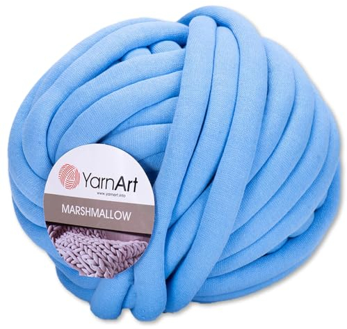 Frida's Wollhaus YarnArt 750 g Marshmallow Handstrickgarn Jumbogarn Teppich Decken 17 Farben (909 | Blau)