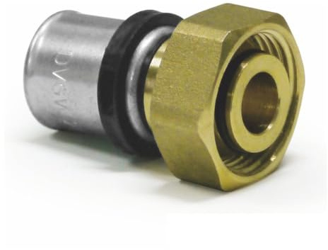 Sanpro Pressfitting Übergangsverschraubung + IG Eurokonus, Größe 20x2, Messing