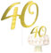 Oblique Unique® Torten Kuchen Topper mit Zahl Gold Aufsatz für Geburtstag Jubiläum Deko Muffin Cupcake Dekoration (Zahl 40)