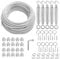 hannger Tendeurs M6 pour câbles 3MM, Tendeur de câble en acier recouvert de PVC 30M Câble d'acier avec âme en 7×7 brins pour kit d'accrochage de Rampes de terrasse/Rampes d'escalier/Ligne à vêtement