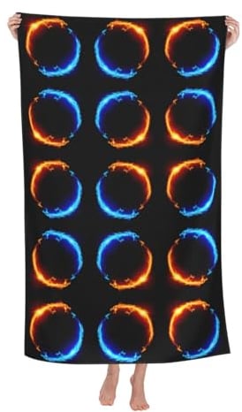 ObabO Fire and Ice Dragons Luxuriöses Badetuch, ultraweich und sehr saugfähig, dicke, große Badetücher, 80 x 130 cm