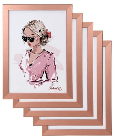 IDEAL TREND 3er 5er Pack Hekla Set Holzrahmen Foto Bilderrahmen Wanddeko Collage Poster Rahmen: Farbe: 5er Pack Bronze | Format: 29.7x42 A3