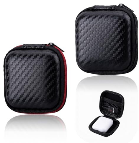 Tomedeks 2 Pezzi Custodia Cuffie, Custodia Rigida per Auricolari, Porta Auricolari con Zip Scomparto Interno con Retina, Custodia Cuffie Bluetooth, per Accessori Elettronici in Eva Impermeabile