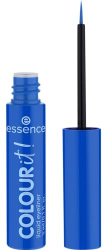 essence COLOUR it! liquid eyeliner, Nr. 01, Blau, langanhaltend, hochpigmentiert, schnelltrocknend, farbintensiv, matt, vegan, ohne Mikroplastikpartikel, Nanopartikel frei, ohne Parfüm, 1er Pack (3ml)