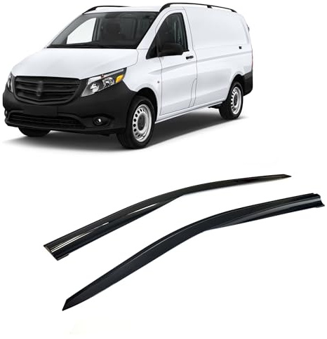 Rumplex Windabweiser Luftabweiser Regenabweiser Seitenfensterabweiser Kompatibel mit Mercedes Benz Vito 2004-2024 Autofenster Regenabweiser Anklebbare Deflektoren 2 Stück Externe Passform