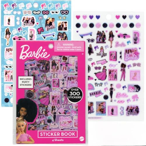 Barbie Stickerbuch mit 4 Puffy Stickerbögen für Kinder