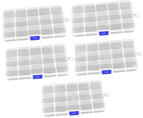 KONTONTY 5St Aufbewahrungskiste lagercontainer sortiment Box kleine Perlenbehälter Aufbewahrungsbehälter für Perlen klare Behälter für Kleinteile Abs Weiß
