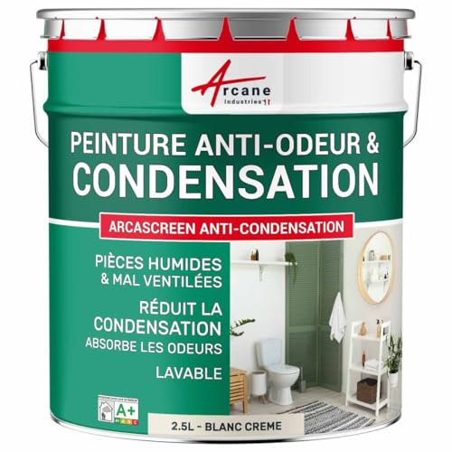Peinture anti condensation, anti odeur, moisissure - 2.5 L Blanc Crème - ARCANE INDUSTRIES