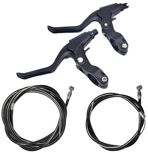 YTgilo 1 Satz Fahrrad MTB Bremshebel Vorne Hinten Bremskabel Klapprad Bremse Lenker Scheibenbremse Teile Aluminium Bremshebel Griff für Mountainbike BMX MTB Fahrrad Schwarz