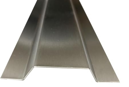 Omega-Profil 20, Kabelbrücke aus Edelstahl 4-Fach gekantet, Oberfläche einseitig mit Schliff Korn 320, 2 m lang (Maß c=30mm)