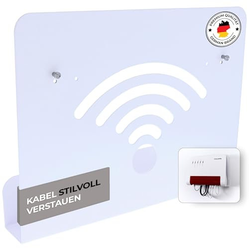 foto-kontor Supporto da parete compatibile con AVM FRITZBox Modem Router con gestione cavi 7690 7590 7590 AX 6660 Cable 7530 5530 8850 6850 6660 6890 7490 bianco