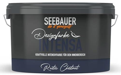 SEEBAUER diy Intensivfarbe INTENSA Blau 2,5L (Royal Sapphire) Edelmatte Wandfarbe Dunkelblau - Innenfarbe sehr hohe Deckkraft - Matt, Abwaschbar und Tropffrei