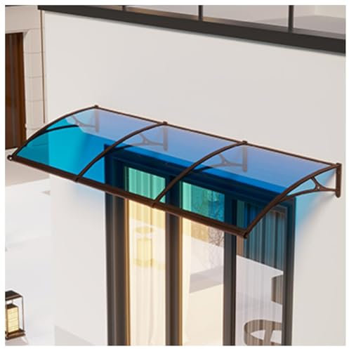 LYCDPYCD Window Awning Roof Domestic Awning Entry Door Canopy Garden Awning Aluminum Bracket Awning with Large Gutters Hydrophobic(Blue,60 * 120cm)