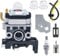 Kit Carburador para Honda GX35 GX25 UMK435E UMK425E UMS425E HHB25 FG110, JRISBO Repuestos Motor y Desbrozadora y Soplador Accesorios Carburator Recambios con Junta Bujía Filtro