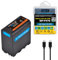 TAVT Type-C PD 30W 9000mAh NP-F970 NP-F Battery for Sony NP-F550 F570 F750 F770 F960 F970 F975, HDR-FX1, HDR-FX7, HVL-LBPB, HVR-V1U Camcorder, LED Light, Ring Light, Field Monitor, Transmitter